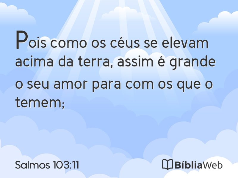 Salmos 103:11 em imagem para compartilhar