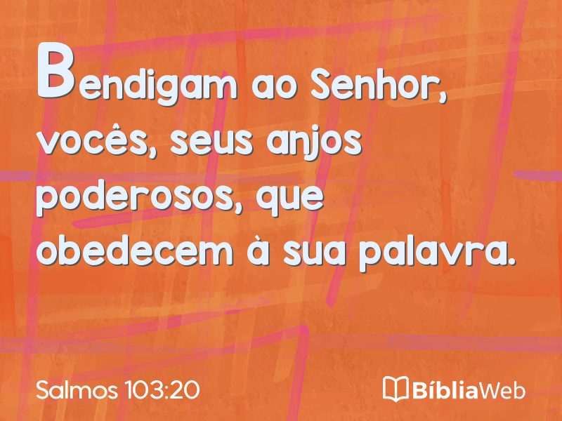 Salmos 103:20 em imagem para compartilhar