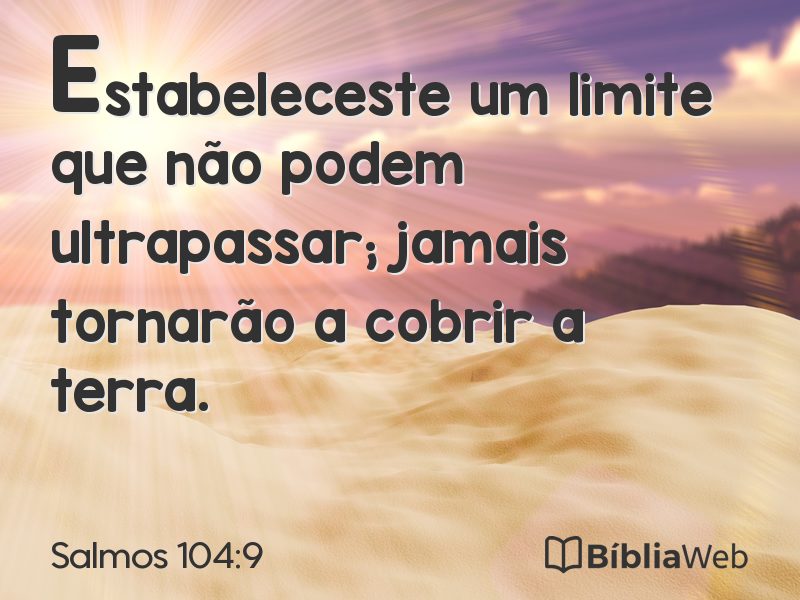 Salmos 104:9 em imagem para compartilhar
