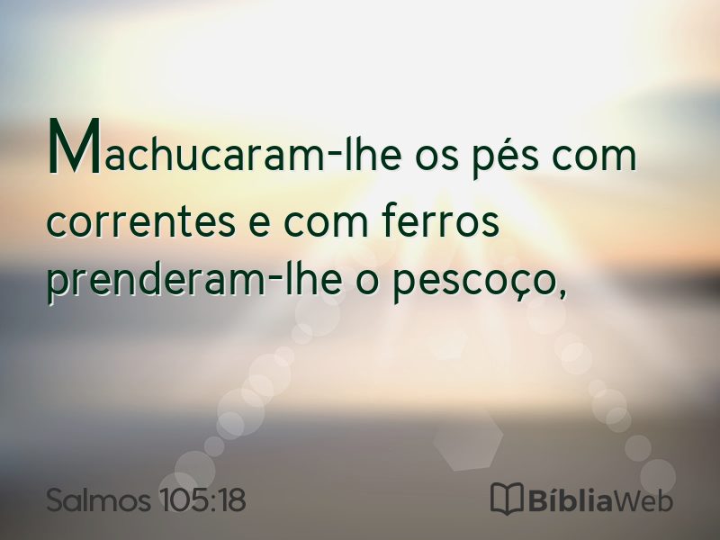 Salmos 105:18 em imagem para compartilhar