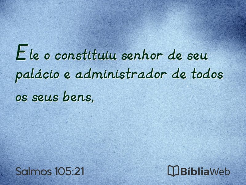 Salmos 105:21 em imagem para compartilhar