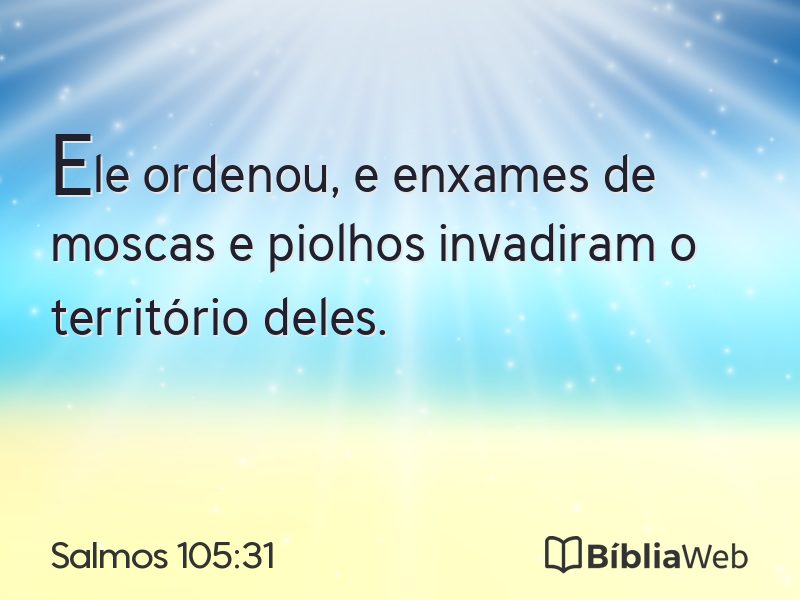 Salmos 105:31 em imagem para compartilhar