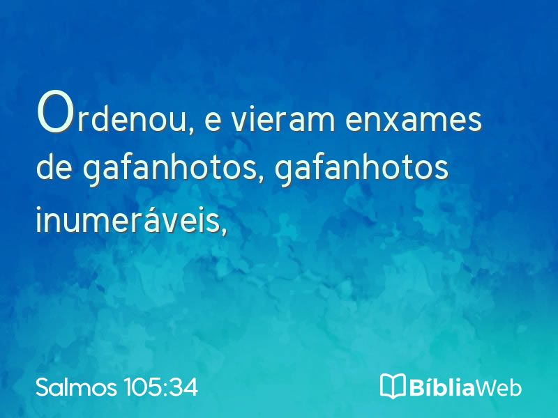 Salmos 105:34 em imagem para compartilhar