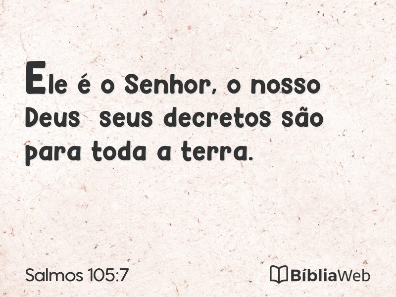 Salmos 105:7 em imagem para compartilhar