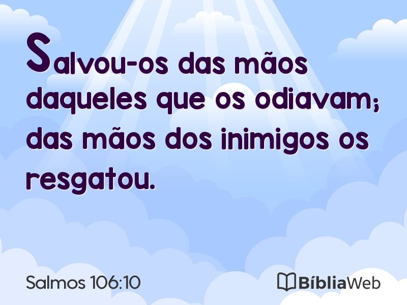 Salmos 106:10 em imagem para compartilhar