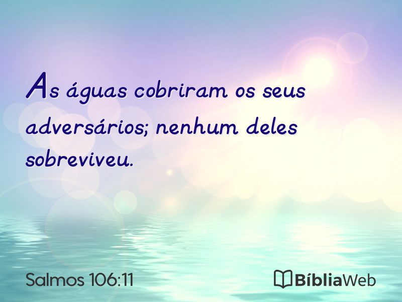 Salmos 106:11 em imagem para compartilhar