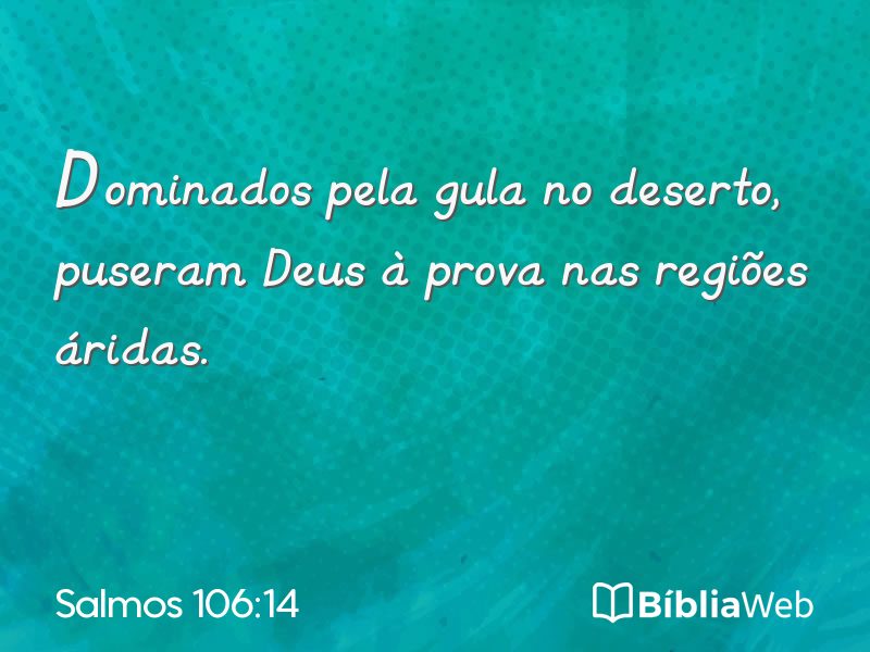 Salmos 106:14 em imagem para compartilhar