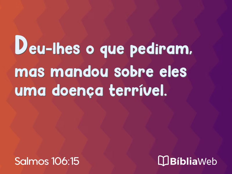 Salmos 106:15 em imagem para compartilhar