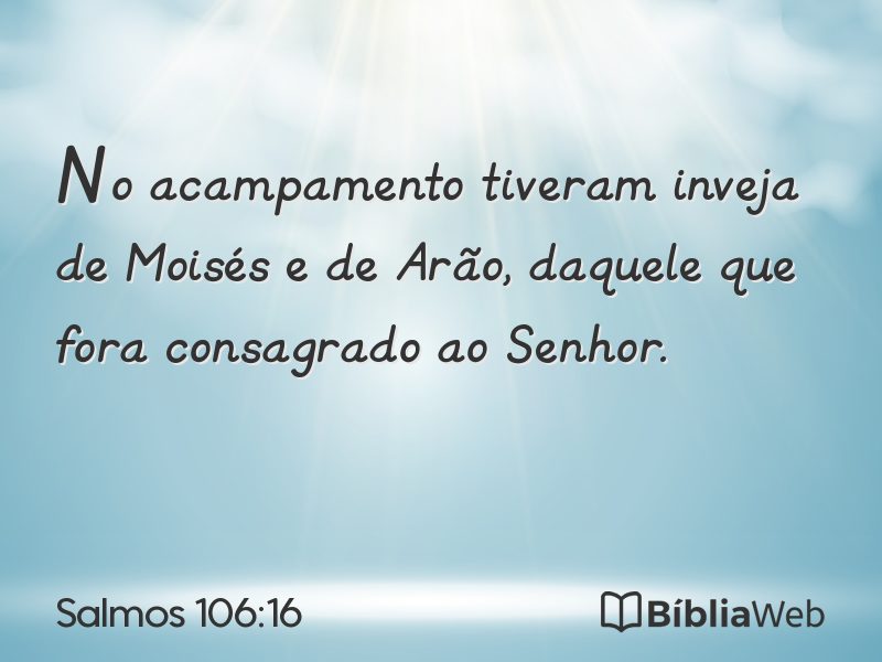 Salmos 106:16 em imagem para compartilhar