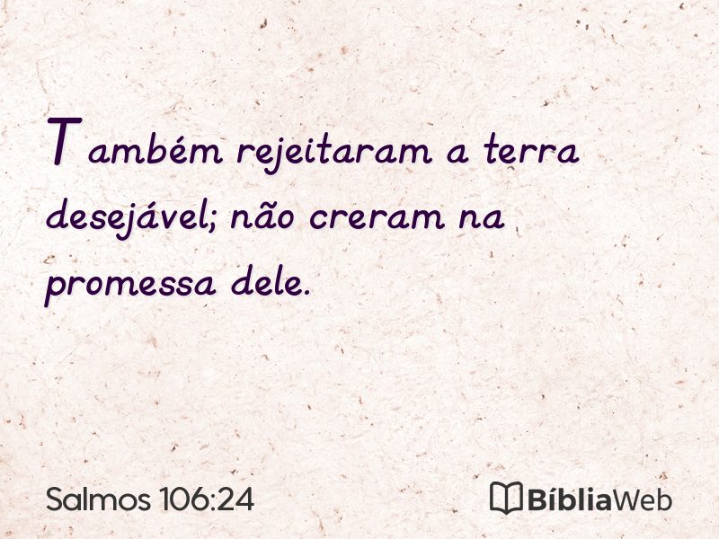 Salmos 106:24 em imagem para compartilhar