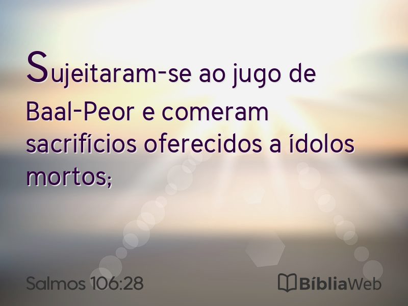 Salmos 106:28 em imagem para compartilhar