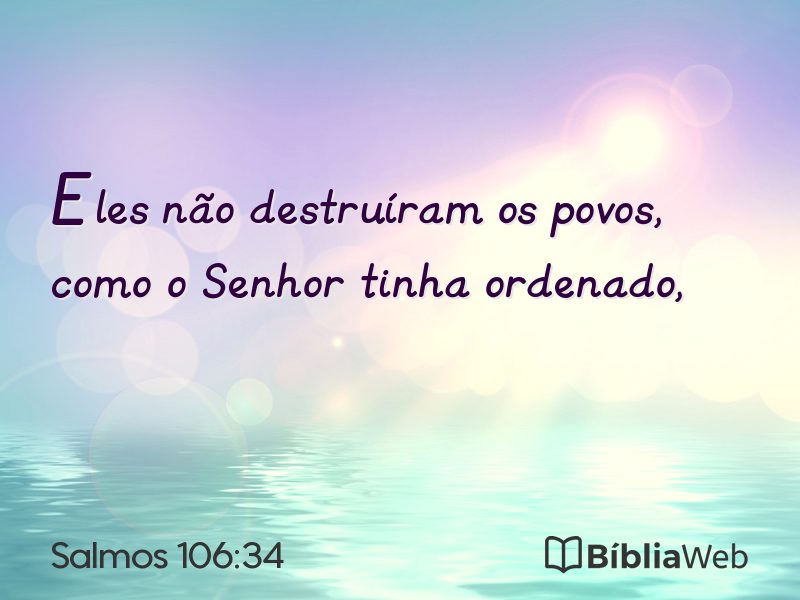 Salmos 106:34 em imagem para compartilhar