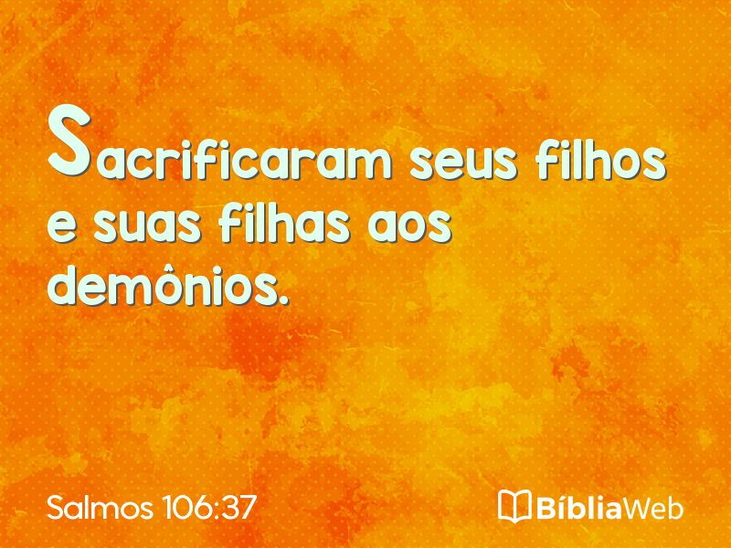 Salmos 106:37 em imagem para compartilhar