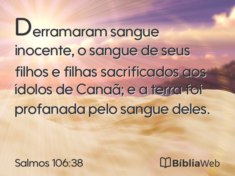 Salmos 106:38 em imagem para compartilhar