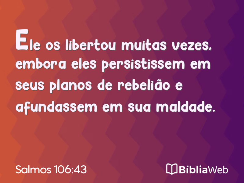 Salmos 106:43 em imagem para compartilhar