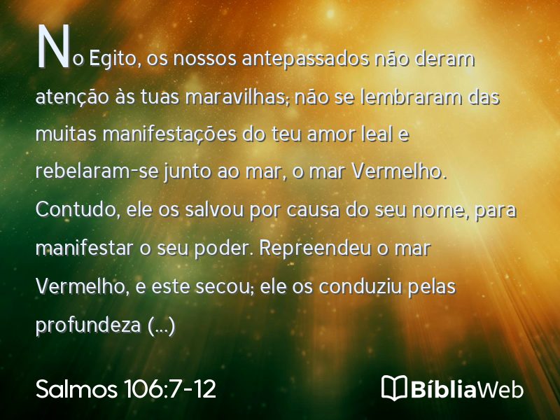 Salmos 106:7-12 em imagem para compartilhar