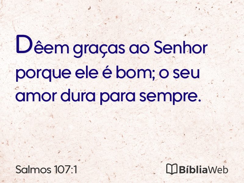 Salmos 107:1 em imagem para compartilhar