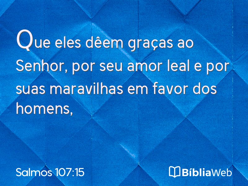 Salmos 107:15 em imagem para compartilhar