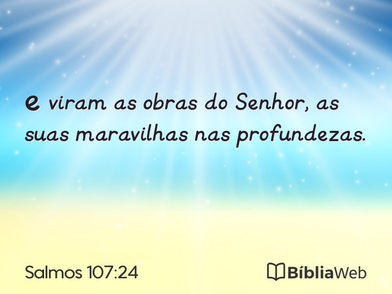 Salmos 107:24 em imagem para compartilhar