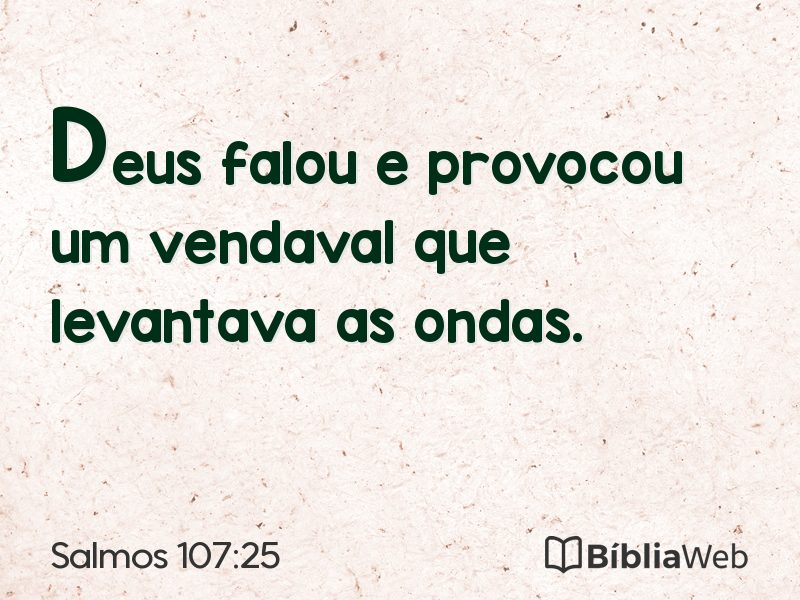 Salmos 107:25 em imagem para compartilhar