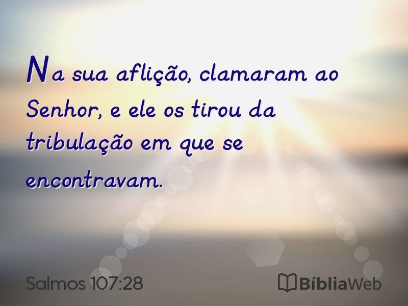 Salmos 107:28 em imagem para compartilhar