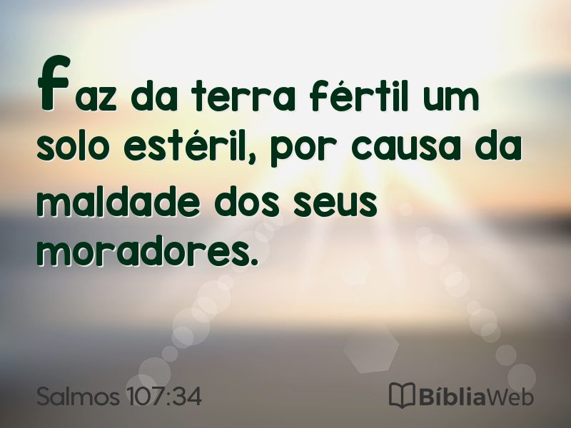 Salmos 107:34 em imagem para compartilhar