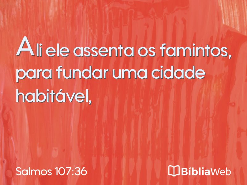 Salmos 107:36 em imagem para compartilhar