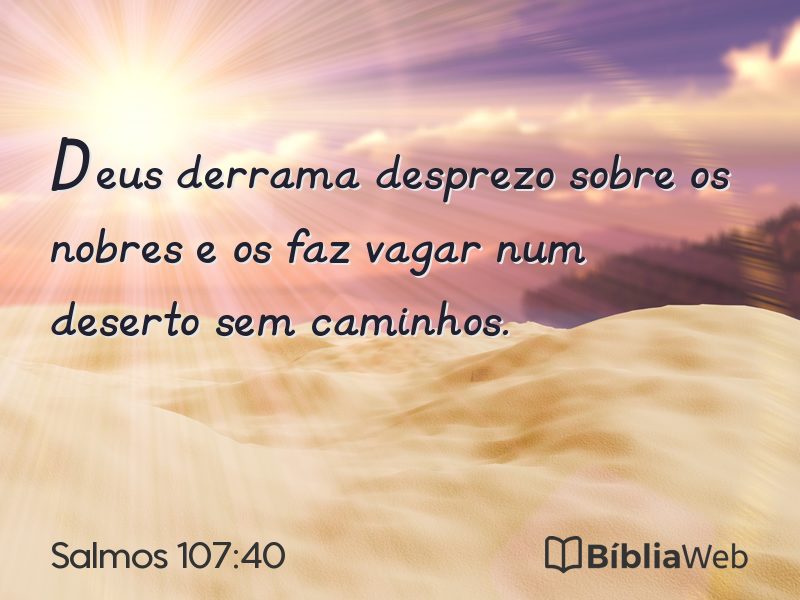 Salmos 107:40 em imagem para compartilhar