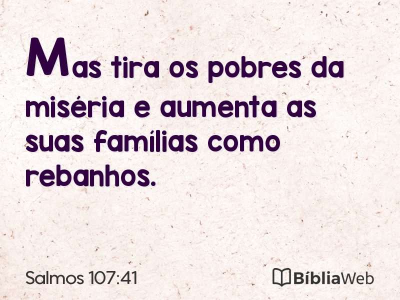Salmos 107:41 em imagem para compartilhar