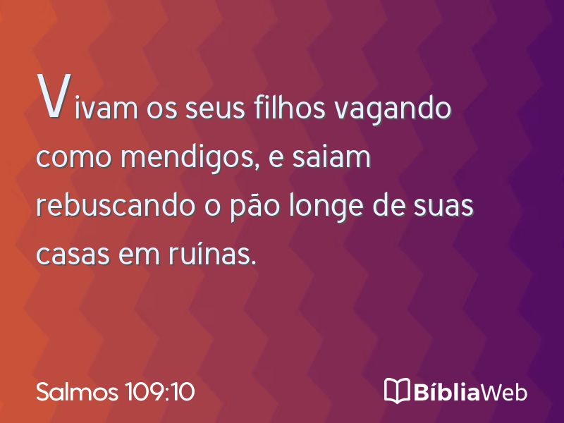 Salmos 109:10 em imagem para compartilhar