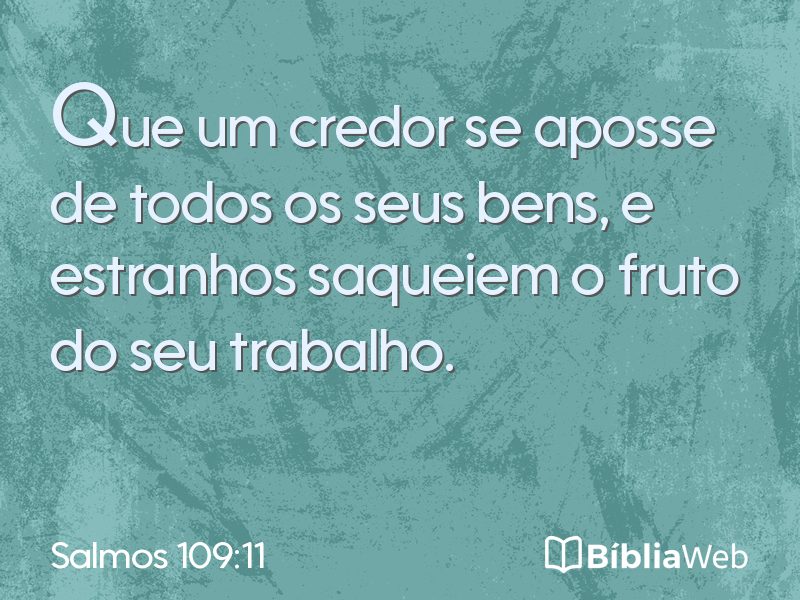 Salmos 109:11 em imagem para compartilhar