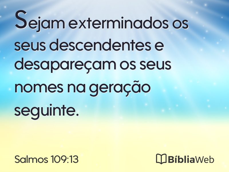 Salmos 109:13 em imagem para compartilhar