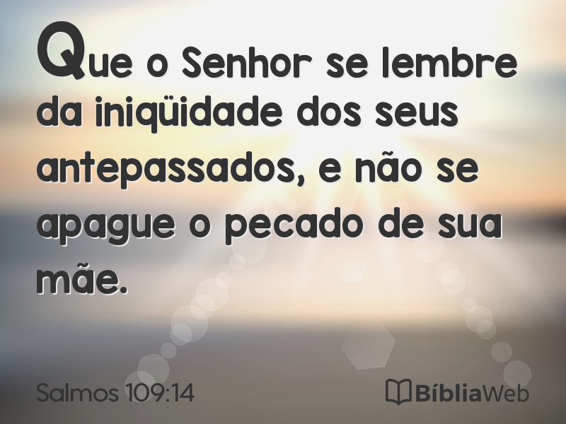 Salmos 109:14 em imagem para compartilhar