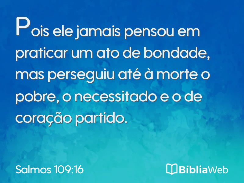 Salmos 109:16 em imagem para compartilhar