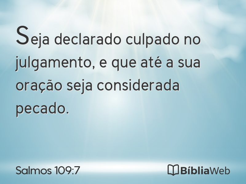 Salmos 109:7 em imagem para compartilhar