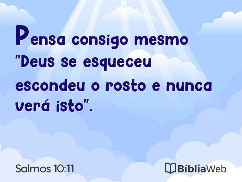 Salmos 10:11 em imagem para compartilhar