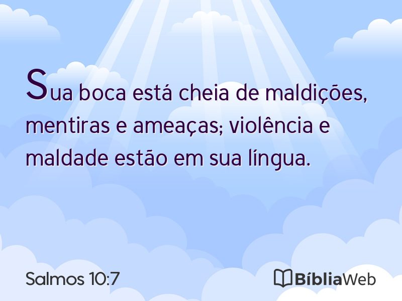 Salmos 10:7 em imagem para compartilhar