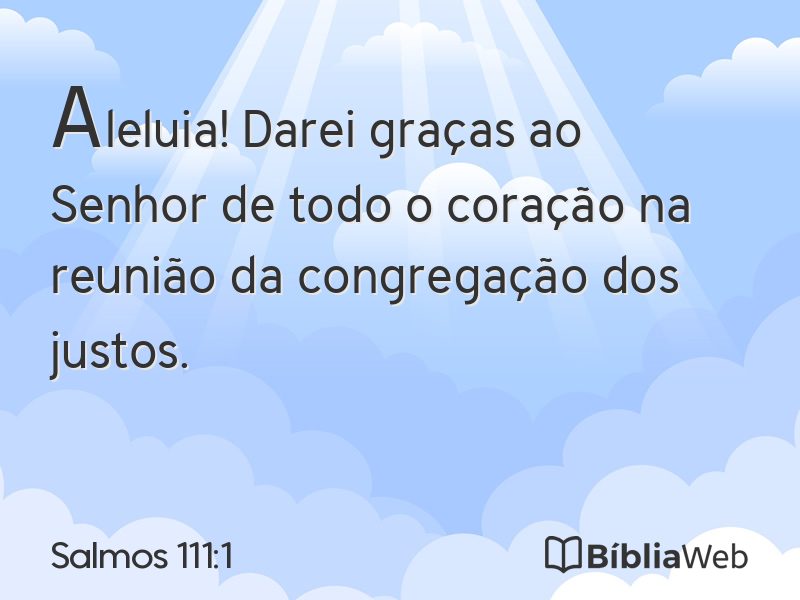 Salmos 111:1 em imagem para compartilhar