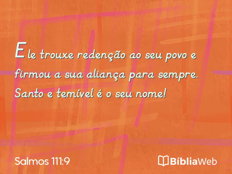 Salmos 111:9 em imagem para compartilhar
