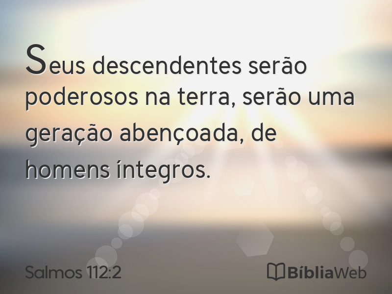 Salmos 112:2 em imagem para compartilhar