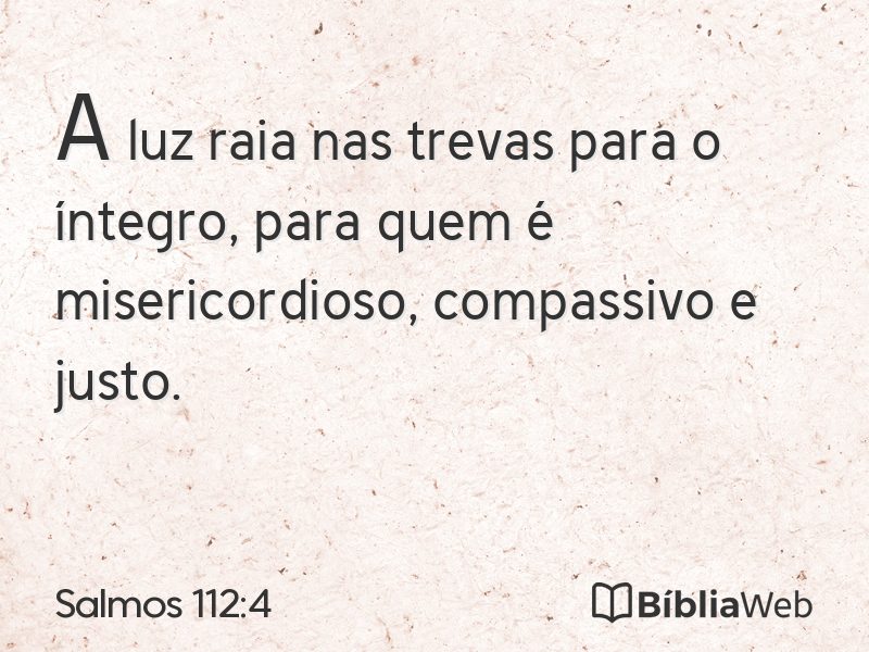 Salmos 112:4 em imagem para compartilhar