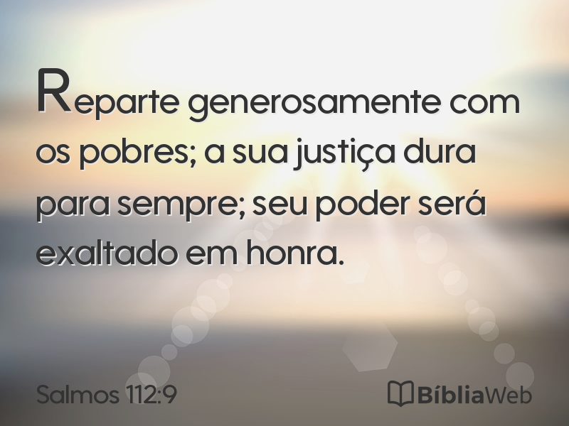Salmos 112:9 em imagem para compartilhar