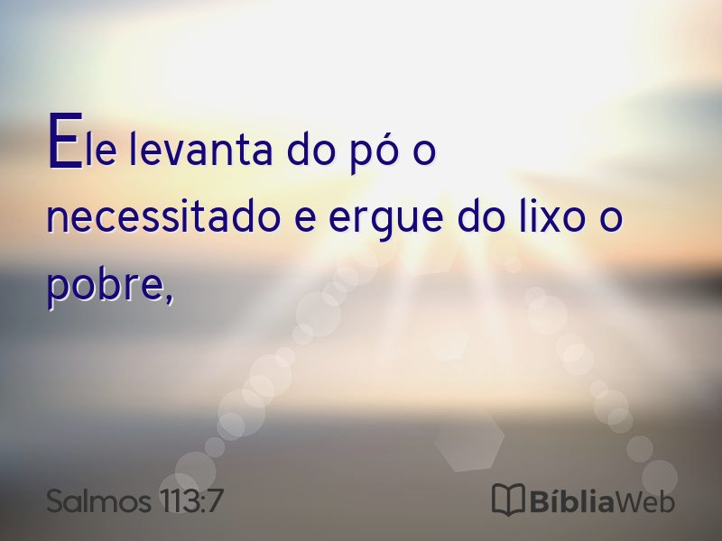 Salmos 113:7 em imagem para compartilhar
