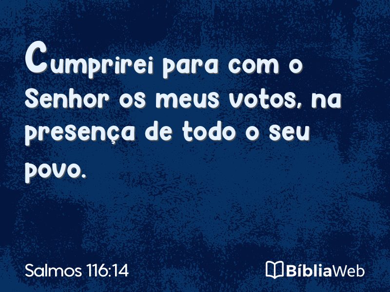 Salmos 116:14 em imagem para compartilhar
