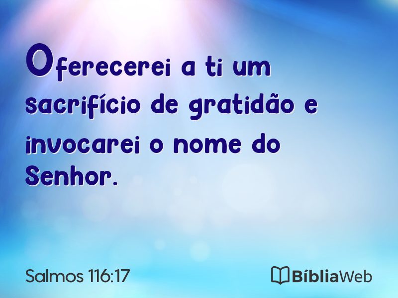Salmos 116:17 em imagem para compartilhar