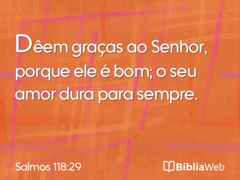 Salmos 118:29 em imagem para compartilhar
