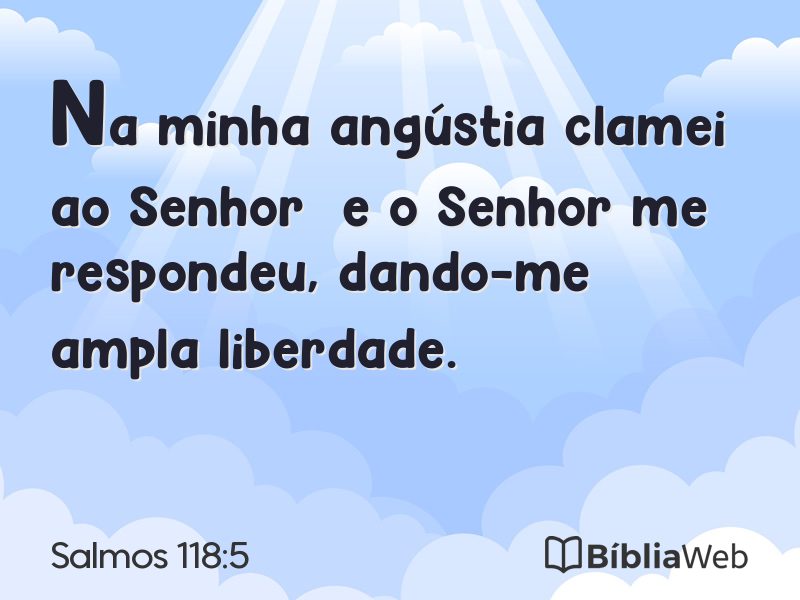 Salmos 118:5 em imagem para compartilhar