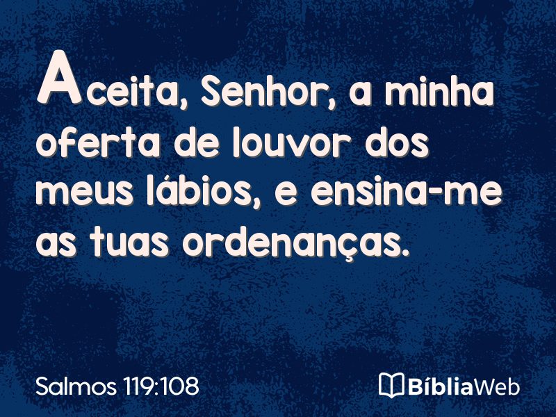 Salmos 119:108 em imagem para compartilhar