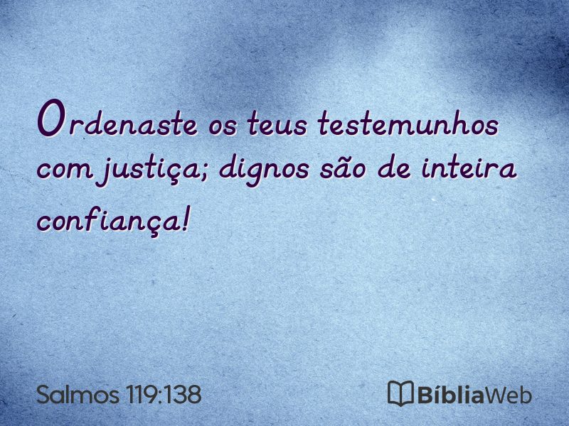 Salmos 119:138 em imagem para compartilhar