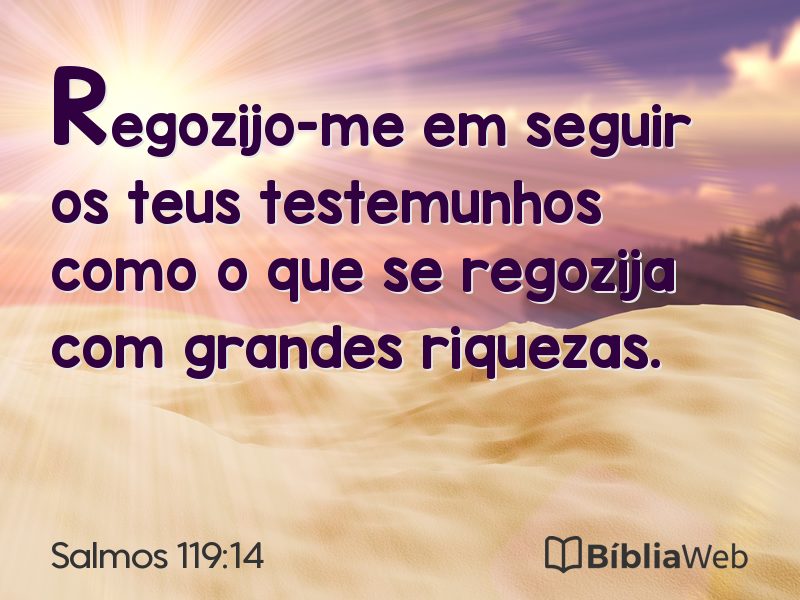 Salmos 119:14 em imagem para compartilhar